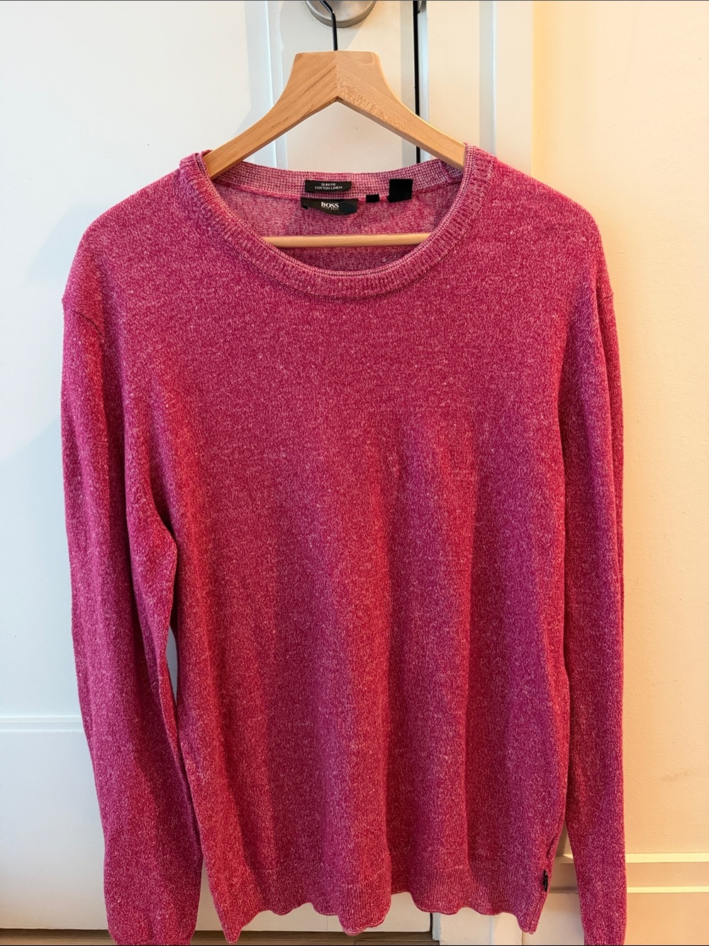 Hugo Boss Heather Raspberry Crewneck Sweater